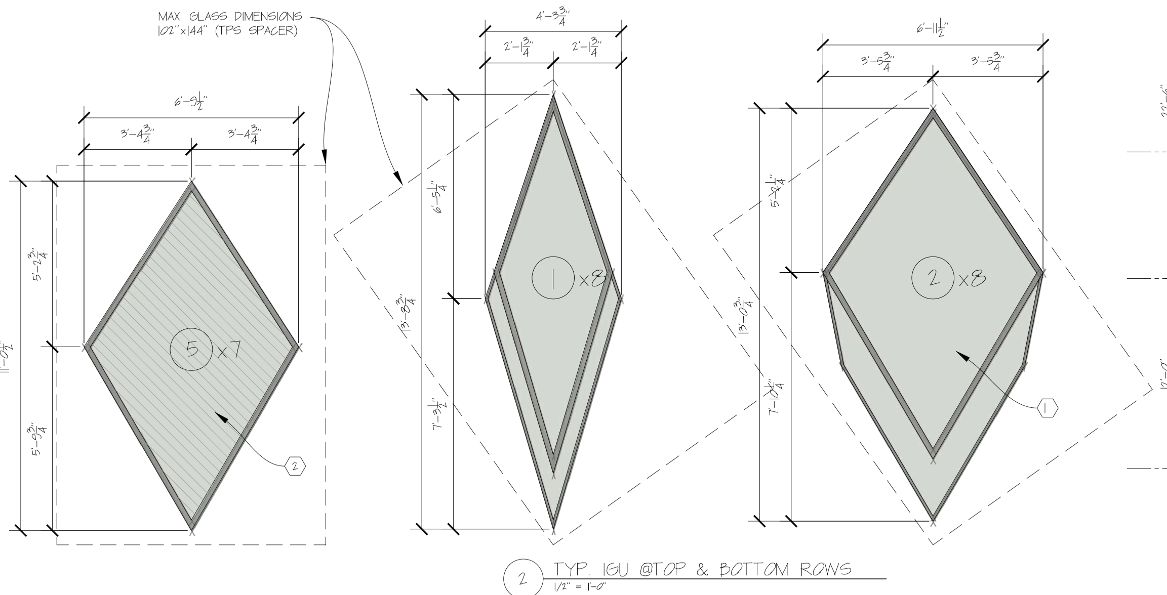 IGU types at top and bottom rows