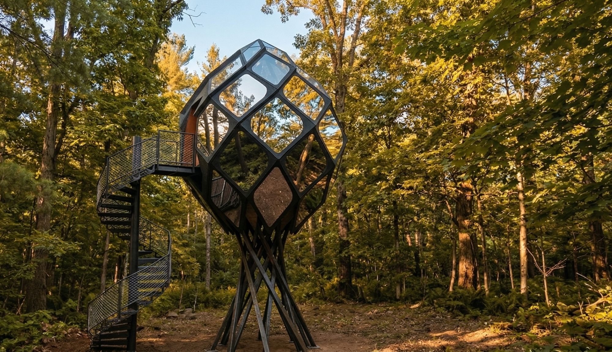 Pinecone Lunar Lander in forest